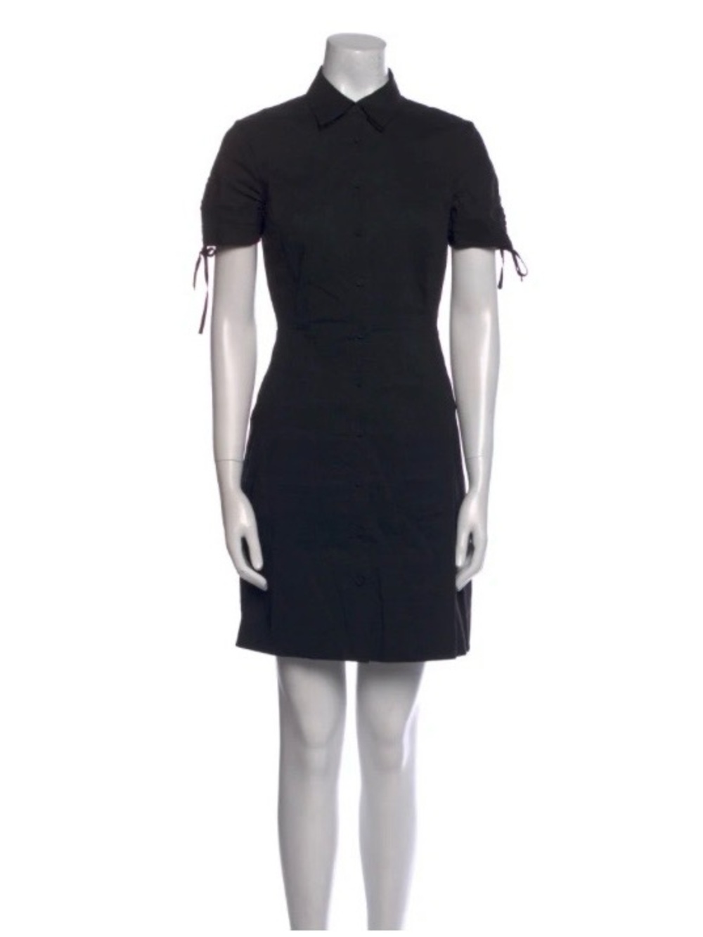Black Linen Blend Theory Mini Dress